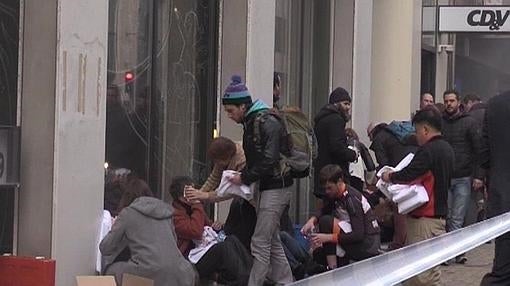 Heridos en el exterior de la estación de metro de Maelbeek