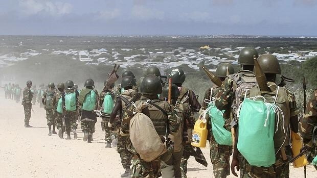 Fuerzas de paz africanas cerca de Mogadisho