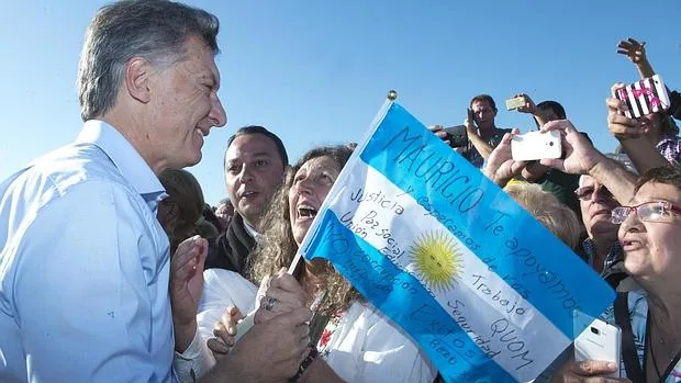 Mauricio Macri, ayer durante la inauguración de un puente