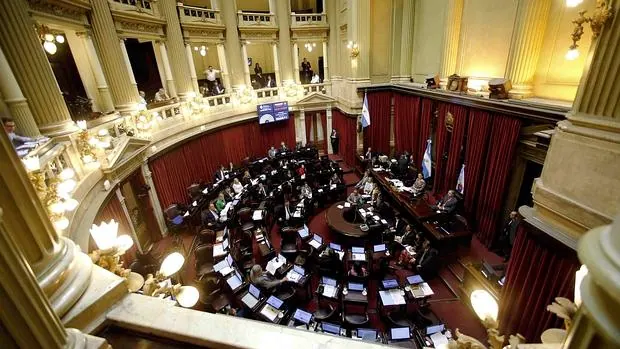 El Senado argentino, durante el debate
