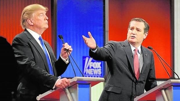 Los candidatos republicanos Donald Trump y Ted Cruz