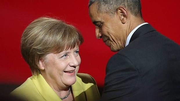 La canciller alemana Angela Merkel junto al presidente de Estados Unidos, Barack Obama