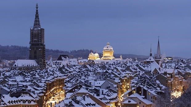 Vista aérea de Berna, capital de Suiza