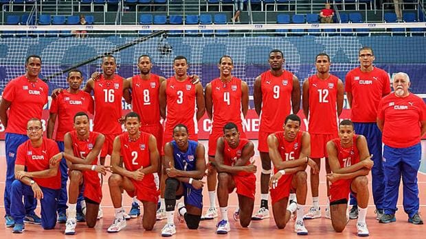 Fotografía de la selección nacional de Cuba de voleibol