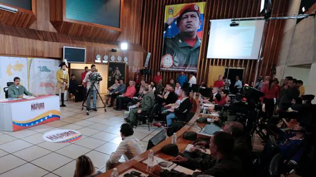 Nicolás Maduro, en la grabación de su programa televisivo donde hizo el anuncio