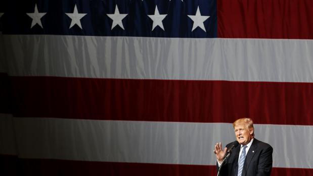 El candidato republicano, Donald Trump, durante un acto de campaña en Indiana