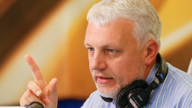 El periodista bielorruso, Pavel Sheremet, habla en una radio ucraniana en octubre de 2015