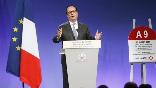 François Hollande, durante un discurso este jueves