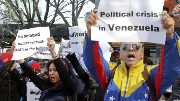 Manifestantes venezolanos en Nueva York en 2013