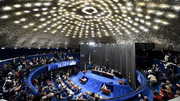 El pleno del Senado brasileño que juzga a la presidenta Rousseff