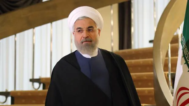 El presidente iraní, Hasán Rouhaní, en una conferencia de prensa en abril de 2015