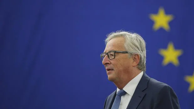 El presidente de la Comisión Europea (CE), Jean-Claude Juncker, durante el debate del estado de la Unión