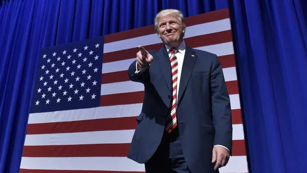 El candidato republicano, Donald Trump, durante un acto de campaña en Pensilvania