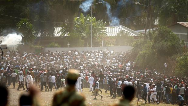 Parte de la manifestación en la región de Oromia