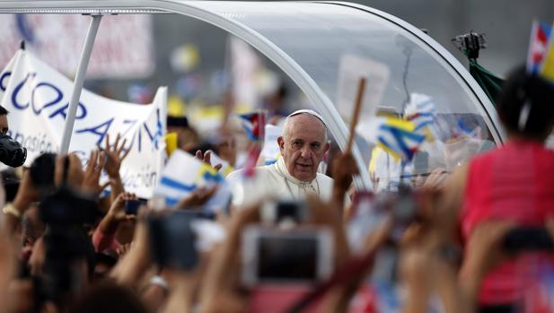 El Papa Francisco, en la plaza de la Revolución, de La Habana, en septiembre de 2015