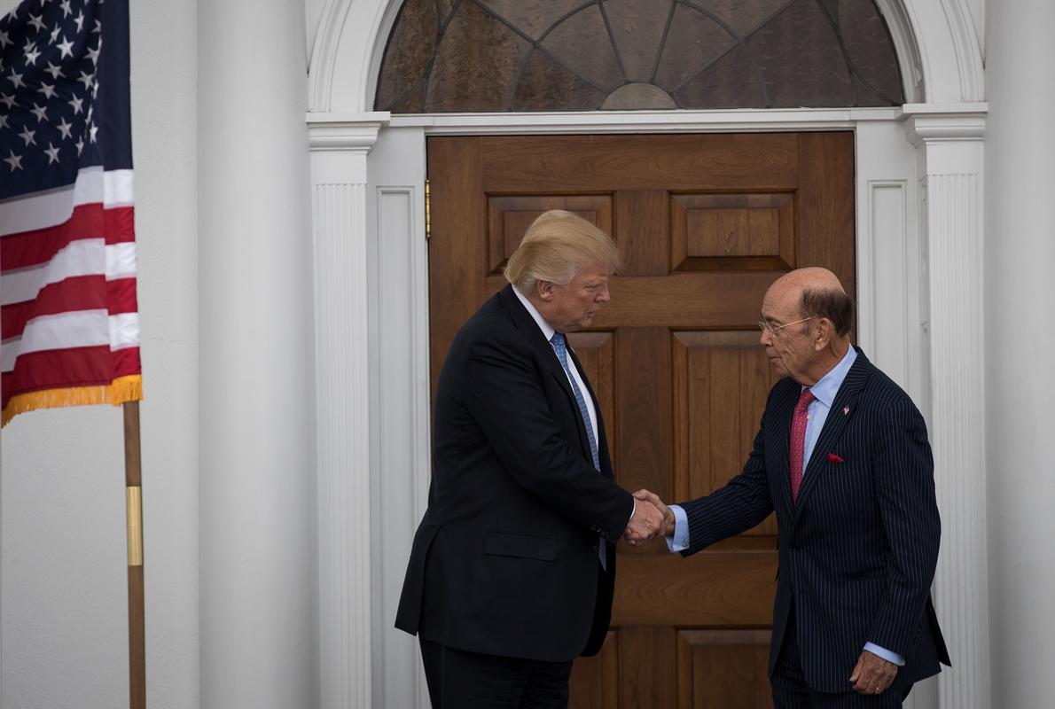 Donald Trumpo con Wilbur Ross