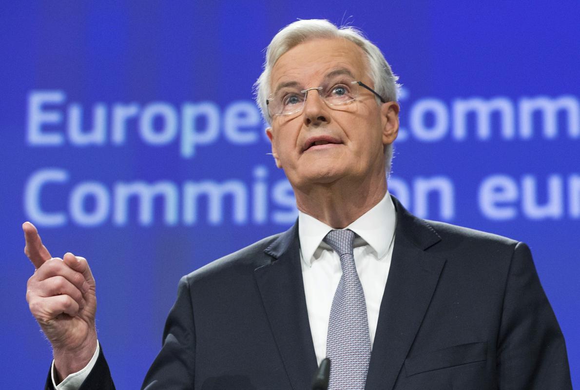 El negociador jefe de la Comisión Europea (CE) para el Brexit, el francés Michel Barnier, durante la rueda de prensa en la sede de la Comisión Europea