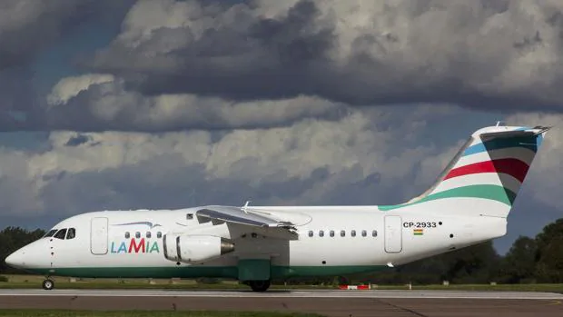Un avión de la aerolínea LaMia