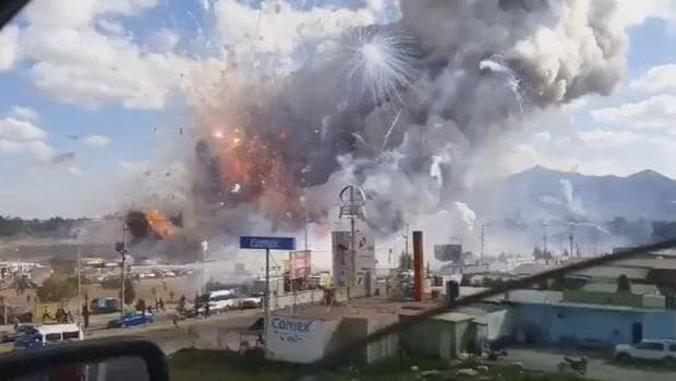 Captura de pantalla de un vídeo grabado tras la explosión
