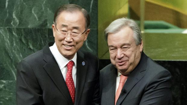Ban Ki-moon y António Guterres el pasado mes de diciembre