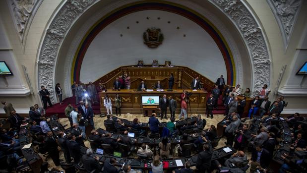 Vista general del Parlamento de Venezuela antes de la votación