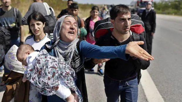 Un grupo de refugiados sirios en Turquía