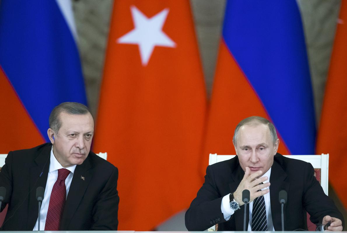 Erdogan y Putin, durante la rueda de prensa conjunta en Moscú