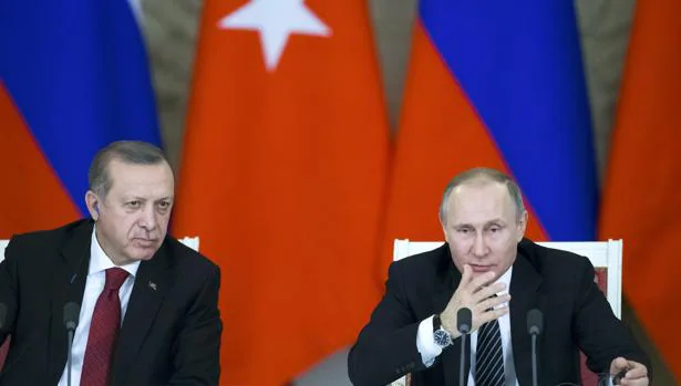 Erdogan y Putin, durante la rueda de prensa conjunta en Moscú