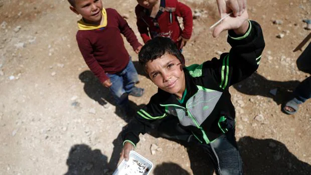 Refugiados sirios en el campamento jordano de Zaatari