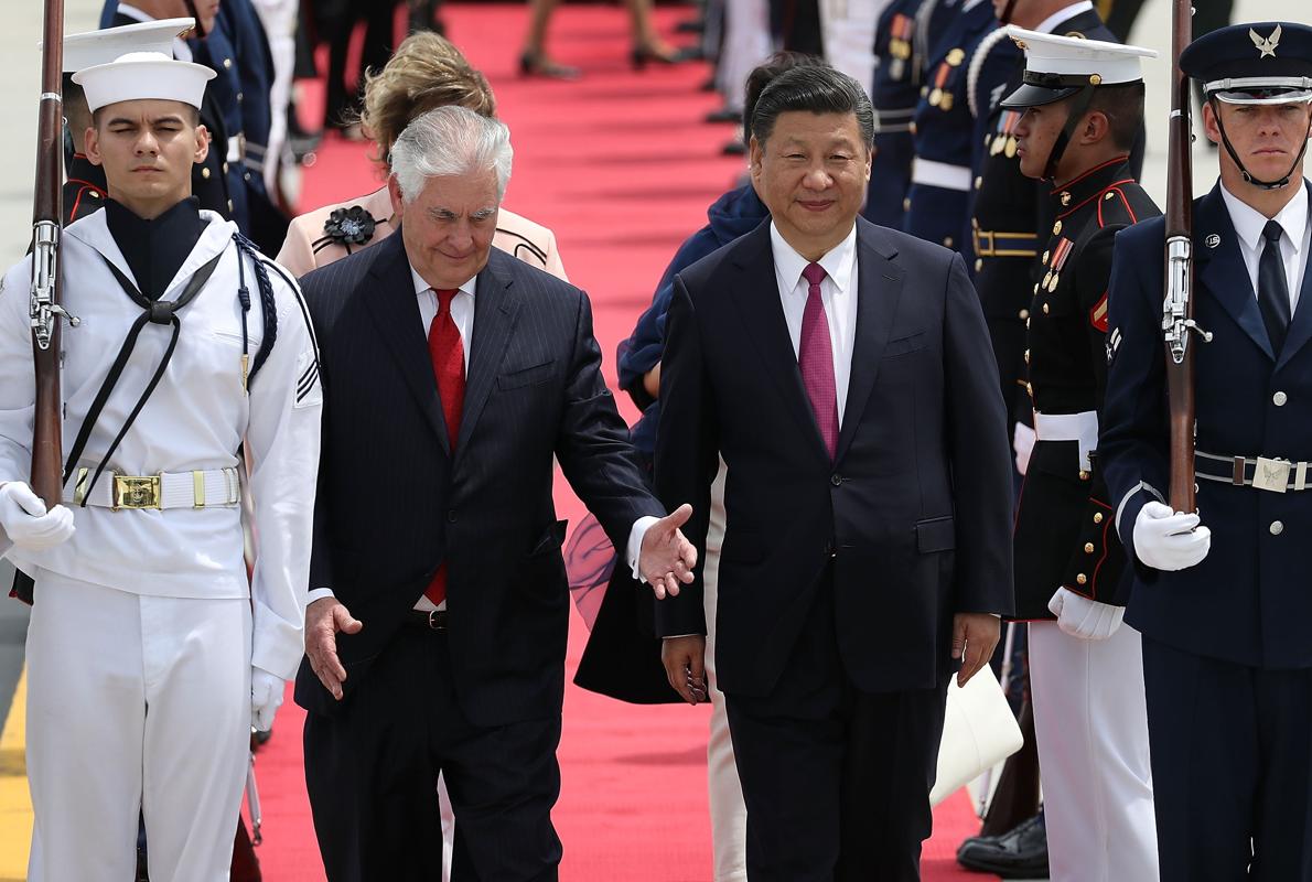 El presidente de China, Xi, JInping, junto a Donald Trump en su visita a Estados Unidos