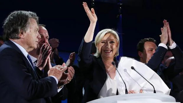Marine Le Pen, tras la primera vuelta de las elecciones presidenciales en Francia