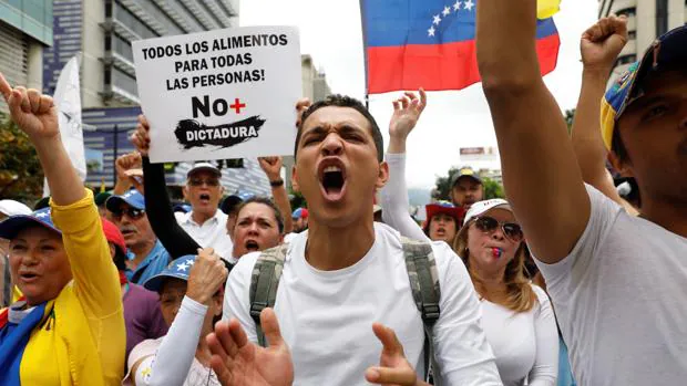 Manifestaciones en el Día del Trabajador en Venezuela contra Maduro