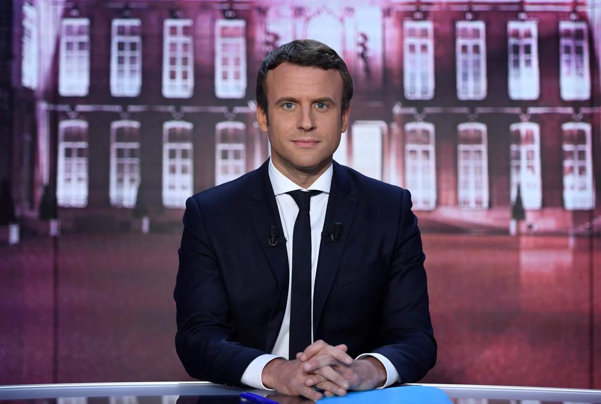 Emmanuel Macron durante uno de los debates televisivos entre candidatos