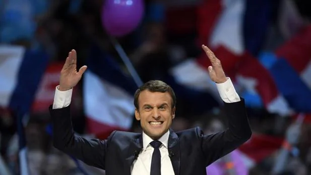 Emmanuel Macron, durante un acto de campaña en el Bercy Arena, de París