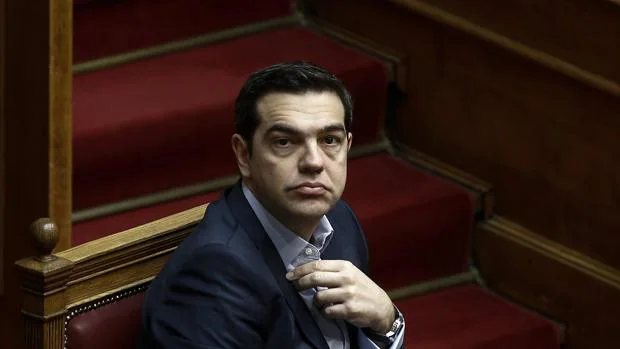 El primer ministro griego, Alexis Tsipras, durante la sesión de control al Gobierno en el Parlamento