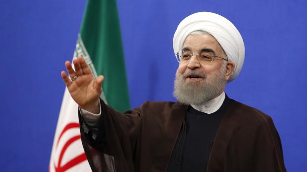 Hasán Rohani, durante un discurso televisado tras su reelección como presidente de Irán