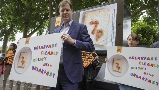 Nick Clegg, durante un acto de campaña esta semana en Kennington, Londres