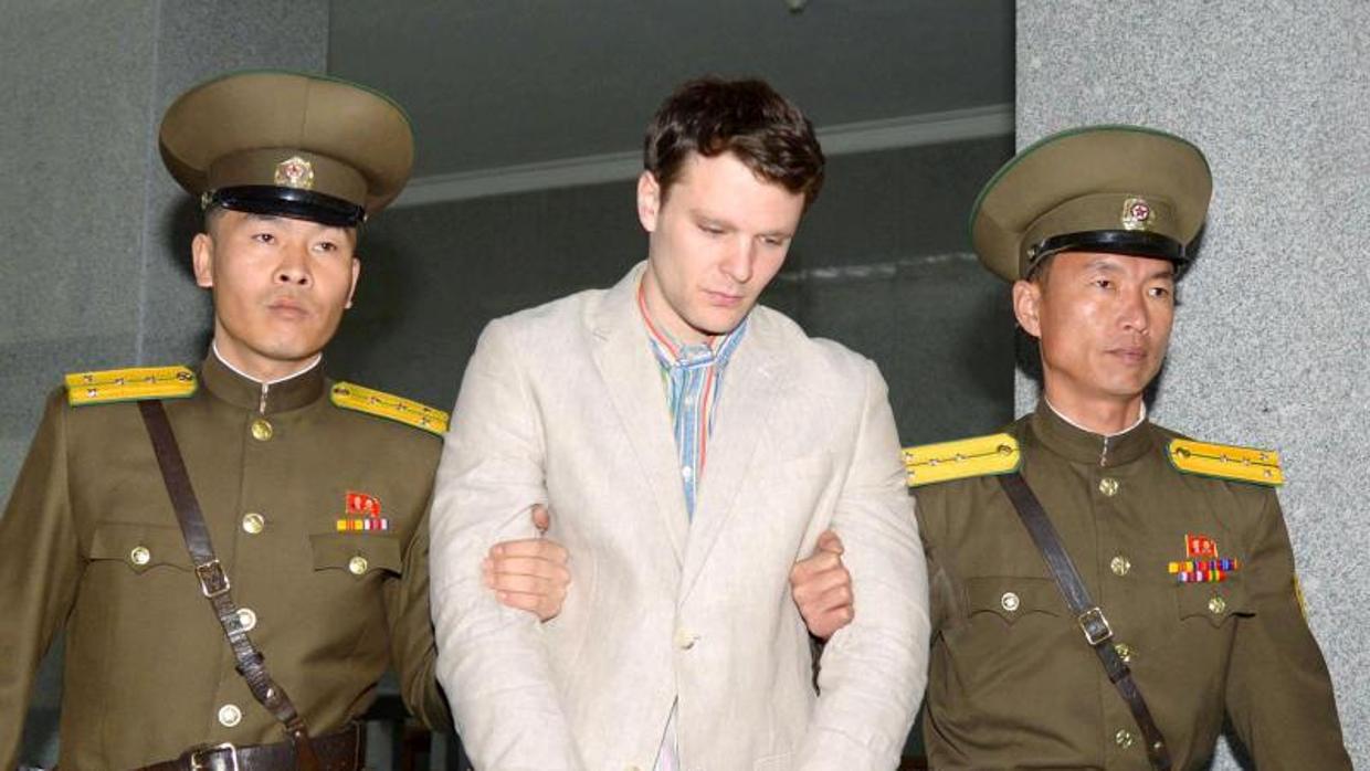 Otto Warmbier, en el momento de su detención por parte de las autoridades norcoreanas