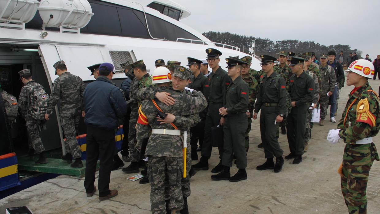 Imagen de archivo de soldados de Corea del Sur