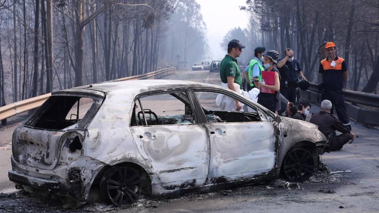 El Rey Felipe VI conversa con el presidente de Portugal, que agradece el apoyo de España tras el incendio