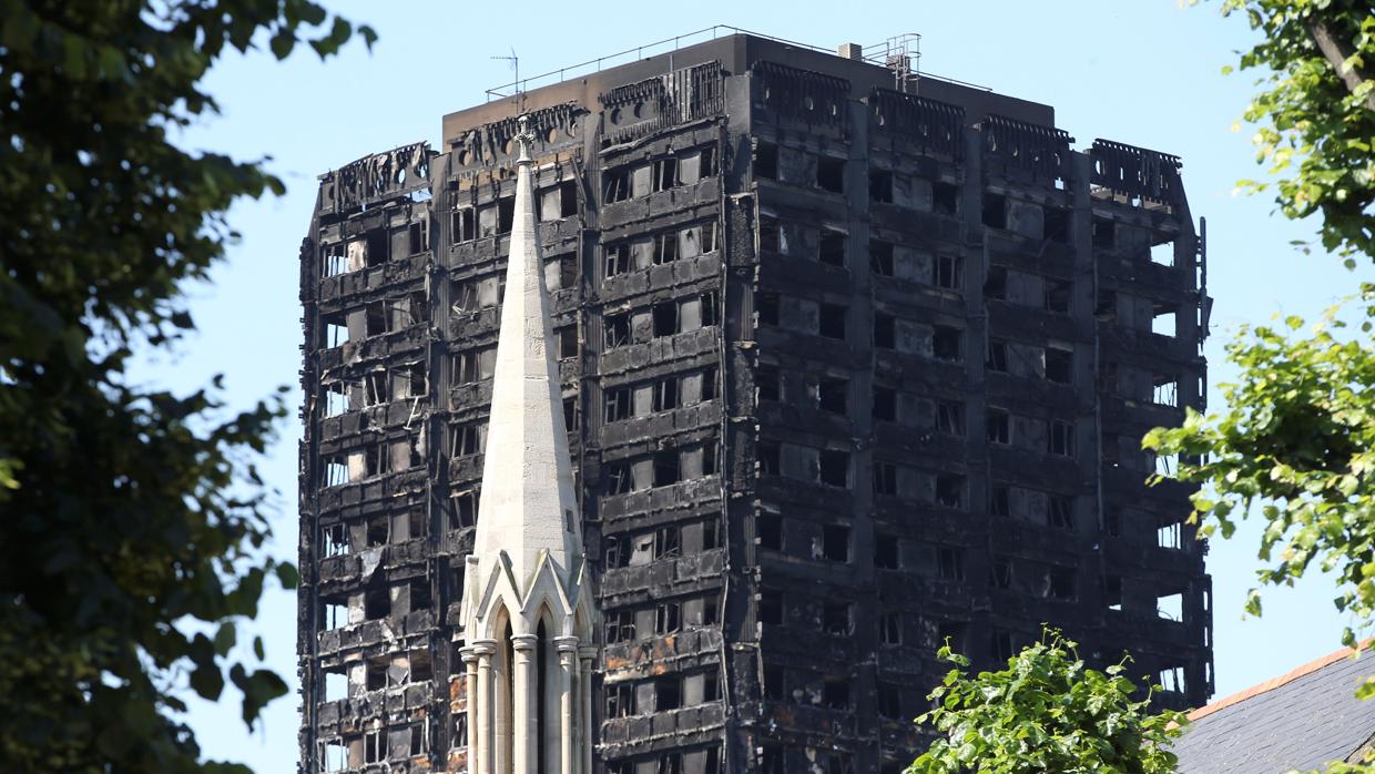 Estado en el que quedó el edificio tras el incendio