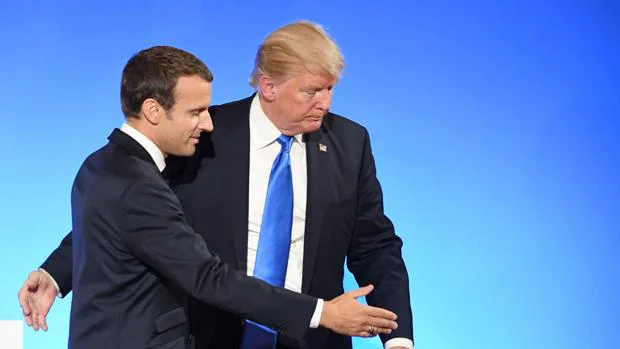 El presidente de Estados Unidos, Donald Trump, y su homólogo francés, Emmanuel Macron