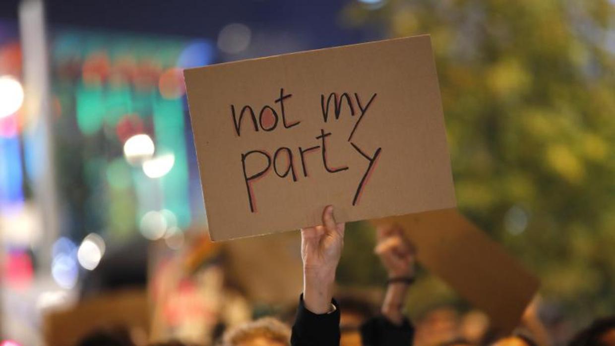 Protesta contra el partido ultraderechista AfD, el domingo por la noche en Berlín