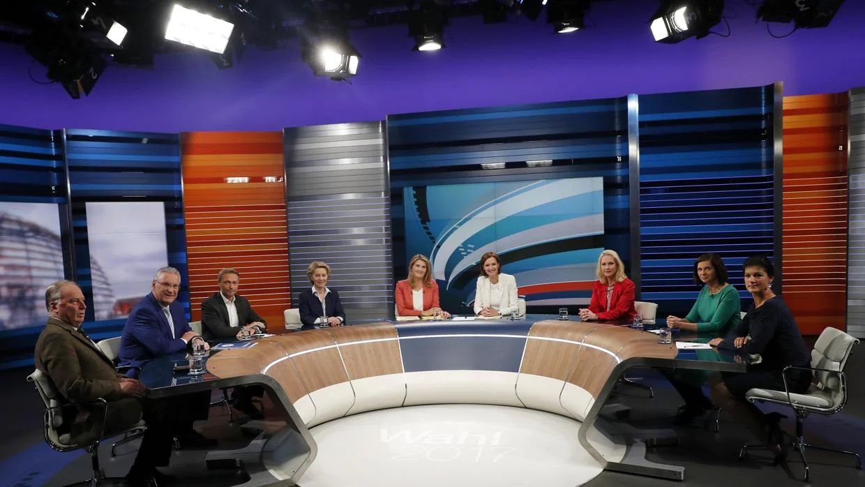 Representantes de los partidos políticos alemanes durante un debate televisivo