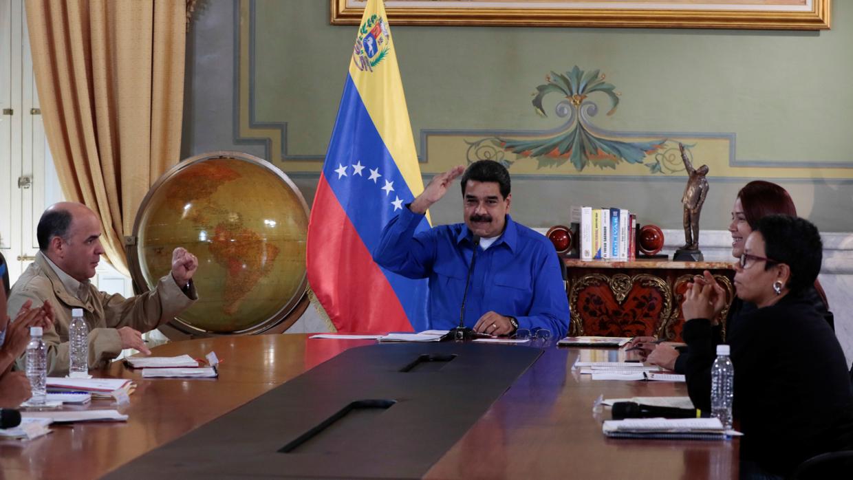 Nicolás Maduro, este viernes durante un encuentro con sus ministros en el Palacio de Miraflores