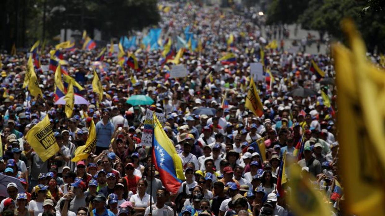 Protesta opositora contra Nicolás Maduro el pasado abril en Caracas