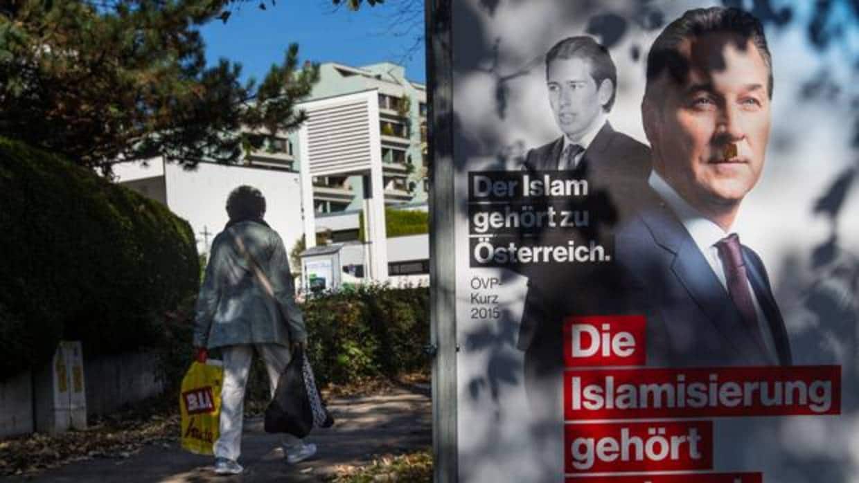 Cartel de campaña del líder del FPÖ, Christian Strache