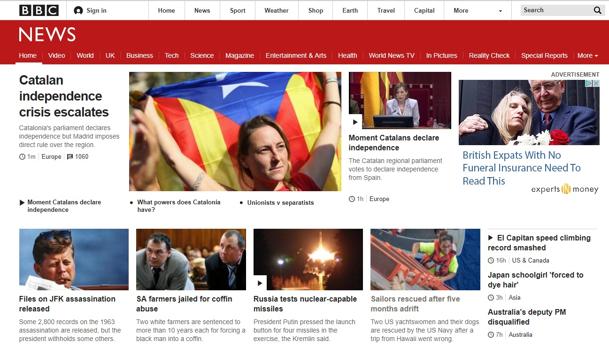 La declaración de independencia en Cataluña, noticia de apertura en los principales medios del mundo