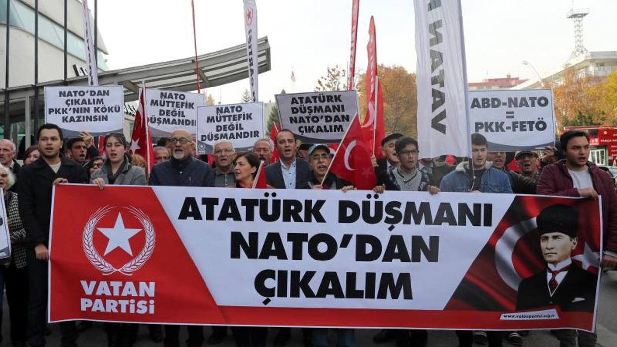 Protesta contra las maniobras militares de la OTAN, el pasado fin de semana en Ankara