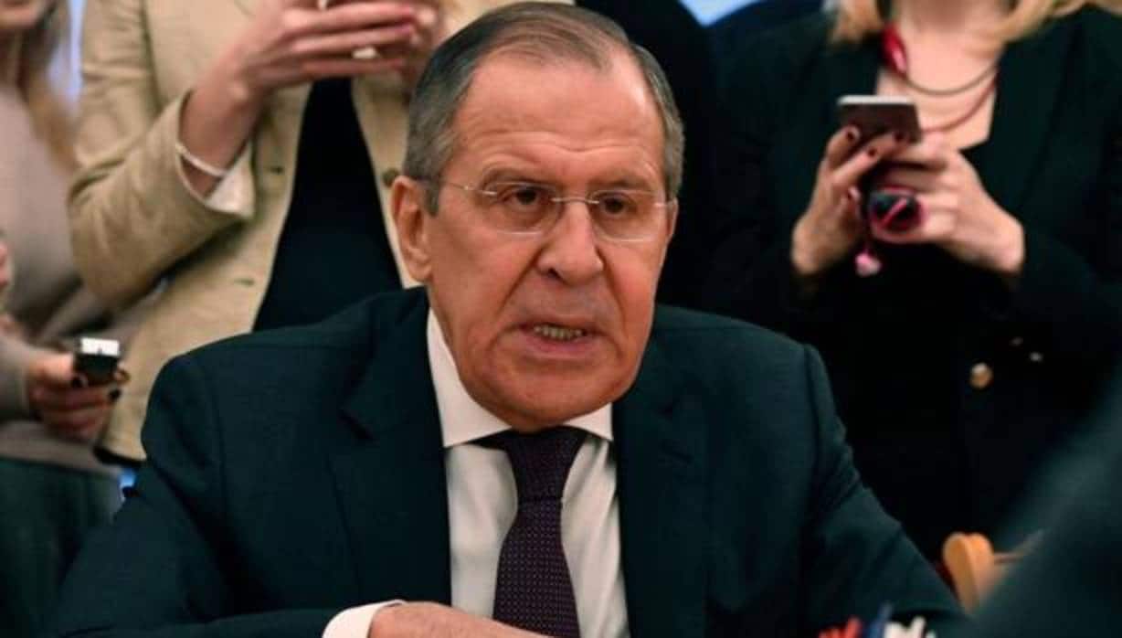 Serguei Lavrov, ministro de Exteriores ruso, durante una reunión con Staffan de Mistura, enviado especial de la ONU para Siria, durante una reunión en Moscú el pasado viernes